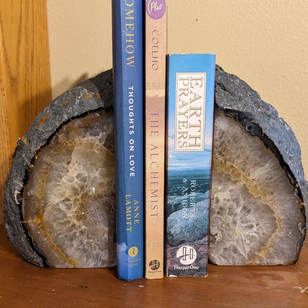 💲ON SALE!!💲Agate Geode Section Pair of Bookends / Decor Pieces Natural Stone - Picture 12 of 13